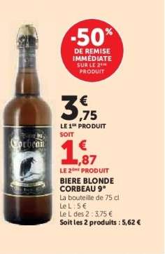 BIERE BLONDE CORBEAU 9°