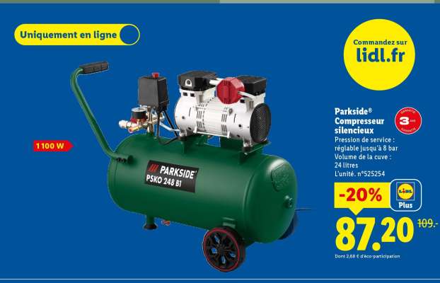 Parkside® Compresseur silencieux