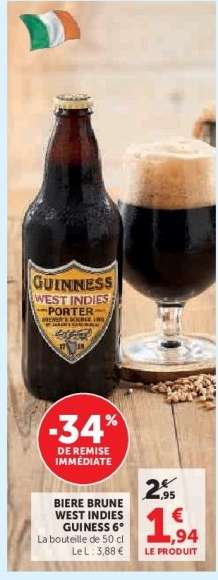 BIERE BRUNE WEST INDIES GUINNESS