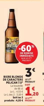 BIERE BLONDE DE CARACTERE PELICAN 7.5°