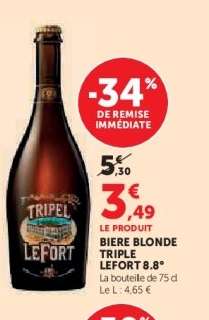 BIERE BLONDE TRIPLE LEFORT 8.8°