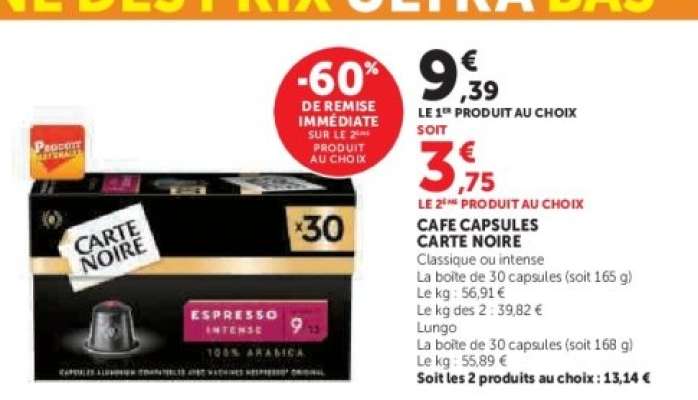 Café Capsules Carte Noire