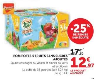 POMPOTES 5 FRUITS SANS SUCRES AJOUTÉS