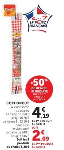 COCHONOU Saucisse sèche ou courbe