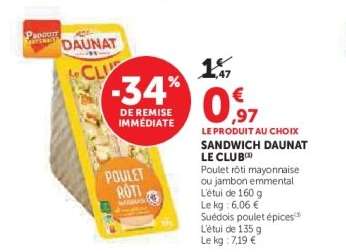 SANDWICH DAUNAT LE CLUB