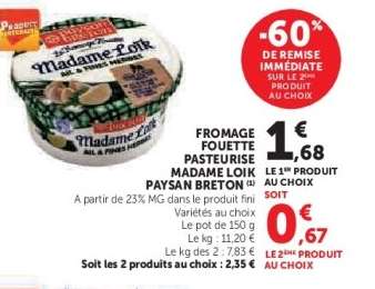 Fromage Fouetté Pasteurisé Madame Loïk