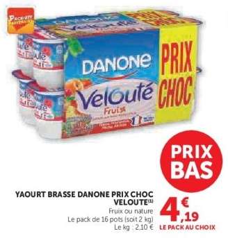 Yaourt Brasse Danone Prix Choc Velouté