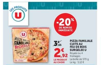 Pizza Familiale Cuite au Feu de Bois Surgelée U