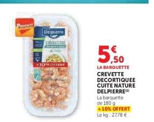 Crevette Décortiquée Cuite Nature Delpierre