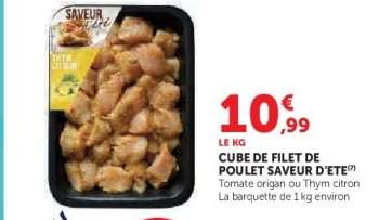 Cube de Filet de Poulet Saveur d'Eté