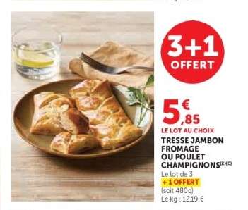 Tresse Jambon Fromage ou Poulet Champignons