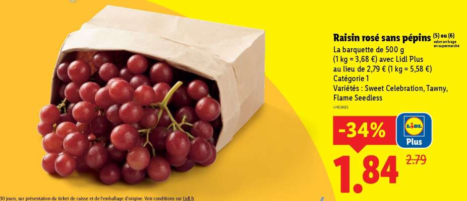 RAISIN ROSE SANS PÉPINS