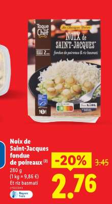 Noix de Saint-Jacques fondue de poireaux