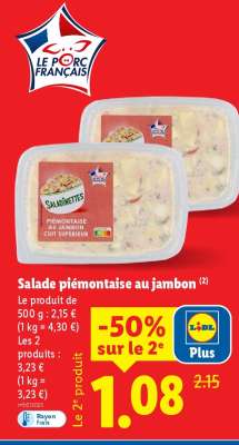Salade piémontaise au jambon