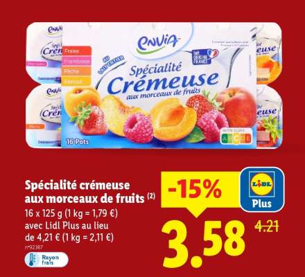 Spécialité Crémeuse aux morceaux de fruits