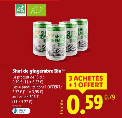Shot de gingembre Bio