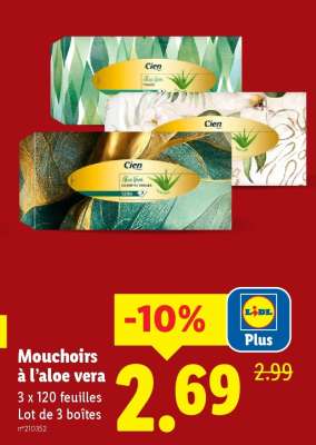 Mouchoirs à l'aloe vera