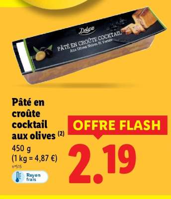 Pâté en croûte cocktail aux olives