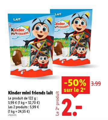 Kinder mini friends lait