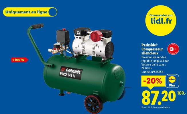 Parkside® Compresseur silencieux