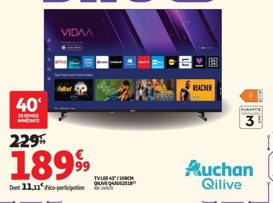 TV LED 43" / 108 cm QILIVE 043US251B