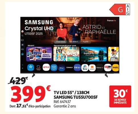 TV LED 55" / 138CM SAMSUNG TU55U7005F