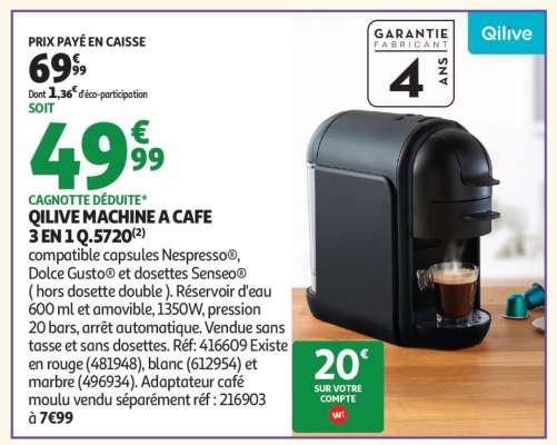 Qilive Machine À Café 3 En 1 Q.5720