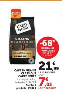 Café en grains classique 'Carte Noire'