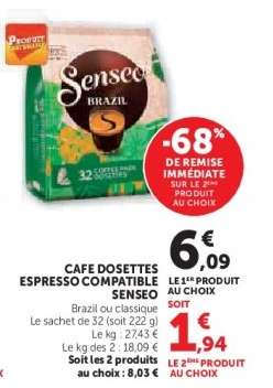 CAFE DOSETTES ESPRESSO COMPATIBLE SENSEO