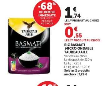 Riz Basmati Micro-Ondable "Taureau Ailé"