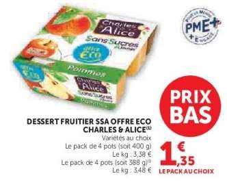DESSERT FRUITIER SSA OFFRE ECO CHARLES & ALICE