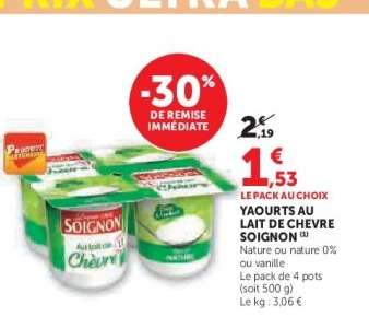 YAOURTS AU LAIT DE CHEVRE SOIGNON