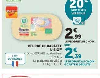 Beurre de Baratte U Bio