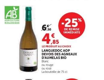 LANGUEDOC AOP DEVOIS DES AGNEAUX D'AUMELAS BIO