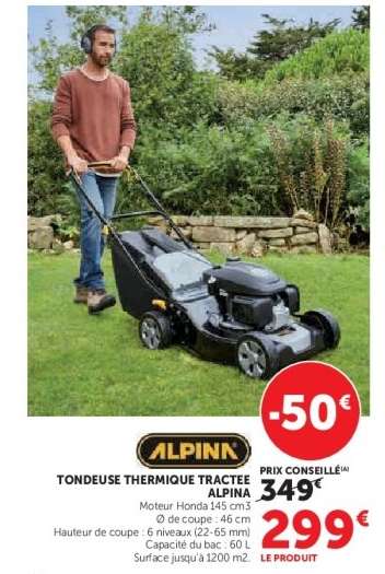 TONDEUSE THERMIQUE TRACTEE ALPINA