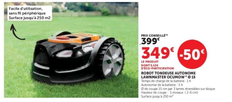 ROBOT TONDEUSE AUTONOME LAWNMASTER OCU400W