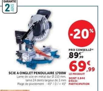 Scie à onglet pendulaire 1700W