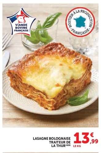 LASAGNE BOLOGNAISE TRAITEUR DE LA THUR