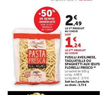 Fusilli Aveilinense, Tagliatelle ou Spaghetti aux oeufs Florelli Fresco