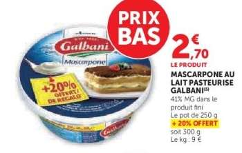 Mascarpone au lait pasteurisé Galbani