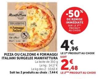 PIZZA OU CALZONE 4 FORMAGGI ITALIANI SURGELEE MANIFATTURA