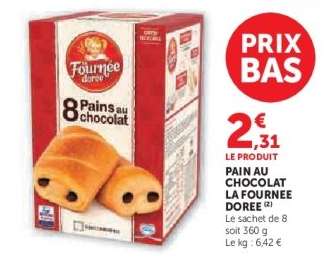 PAIN AU CHOCOLAT LA FOURNEE DOREE