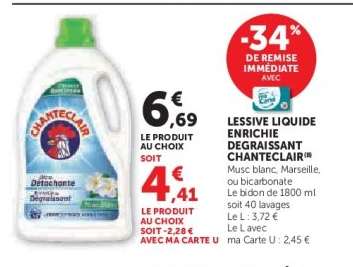LESSIVE LIQUIDE ENRICHIE DEGRAISSANT CHANTECLAIR