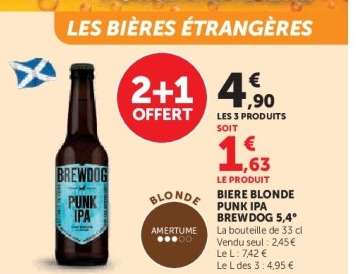 BIERE BLONDE PUNK IPA BREWDOG 5,4°
