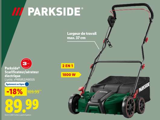 PARKSIDE Scarificateur/aérateur électrique