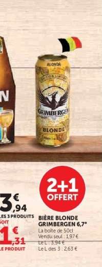 BIERE BLONDE GRIMBERGEN 6,7°