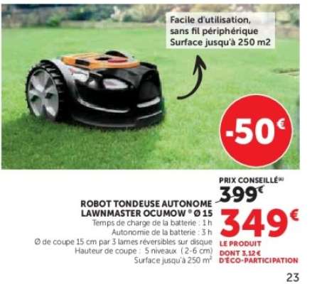 Robot Tondeuse Autonome Lawnmaster OCUMOW ® Ø 15