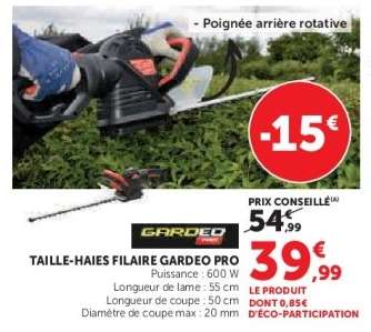 TAILLE-HAIES FILAIRE GARDEO PRO