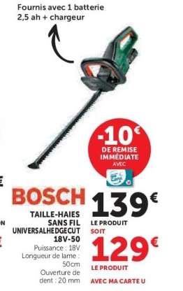 BOSCH Taille-haies sans fil UniversalHedgeCut 18V-50