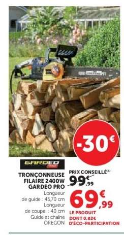 Tronçonneuse Filaire 2400W Gardeo Pro